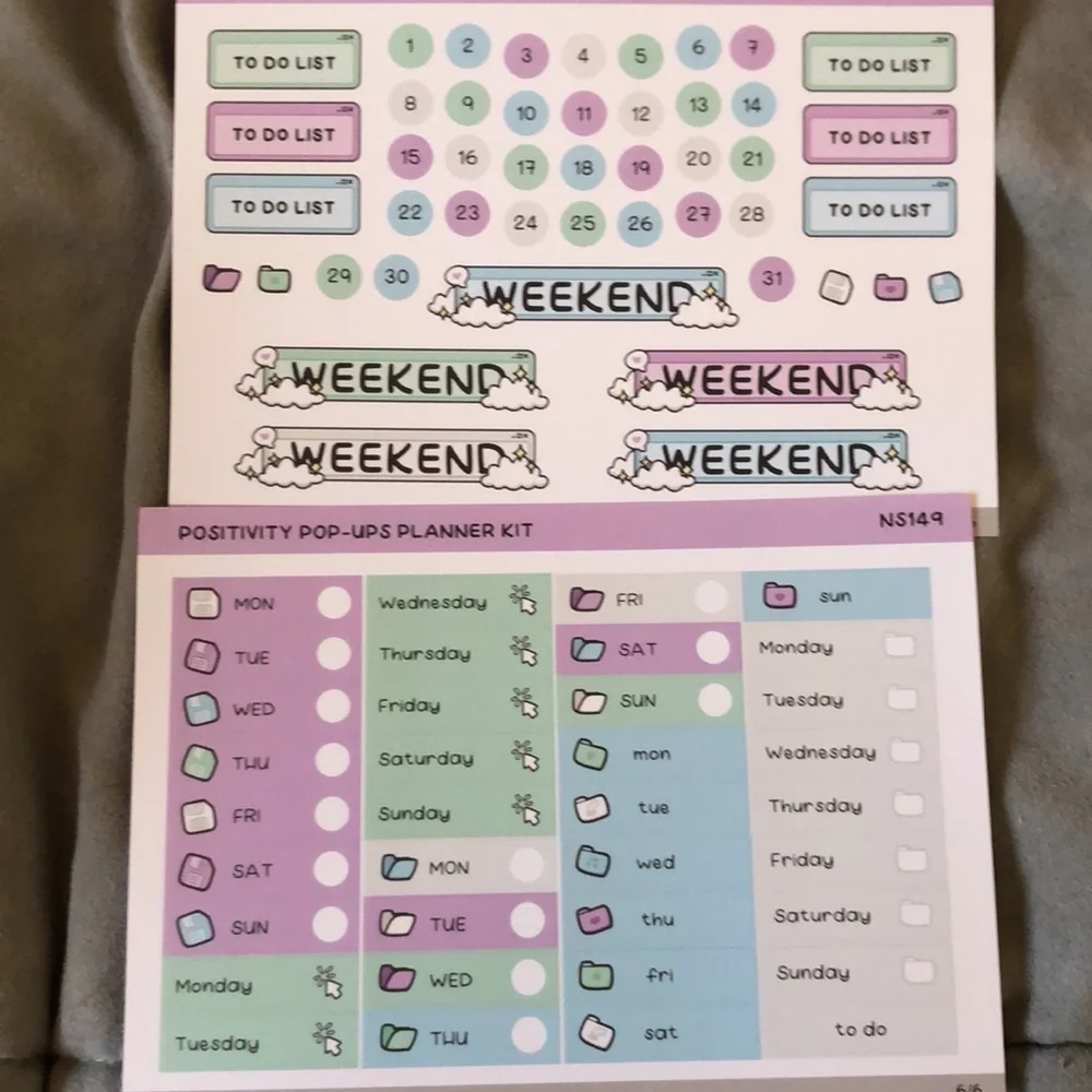 Hubman and Chubgirl Positivity Popup Planner Kit and Gratitude Prompt Stickers